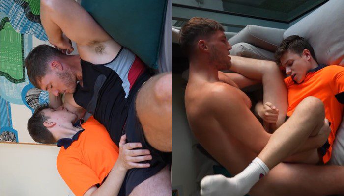 Hot Australian tradie boy Connor Peters (youngaussieboy98) gets fucked by huge young hunk after work