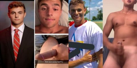 College jock – compilation of jerking and fucking himself with a brush
